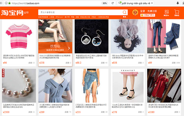 Trang web Taobao bán hàng Trung Quốc