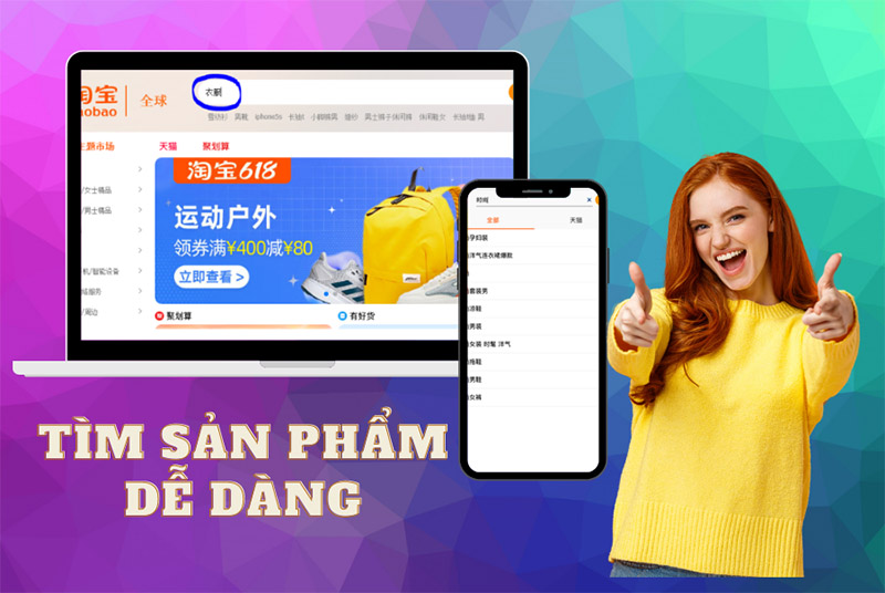 Tìm sản phẩm trên Taobao